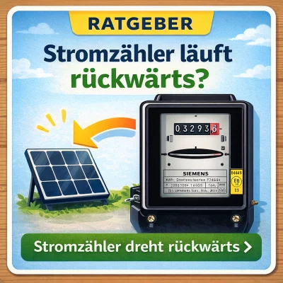 Stromzähler läuft rückwärts
